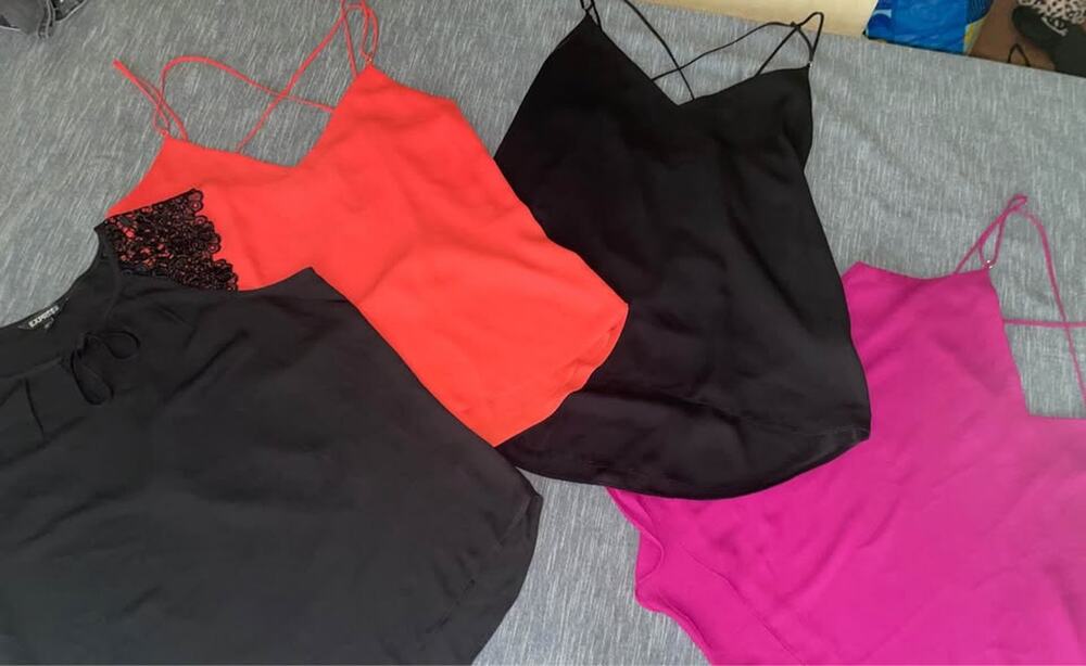 4 Large women’s spaghetti strap tops from Express